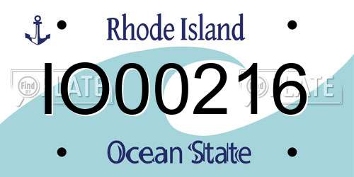 IO00216 Rhode Island License Plate