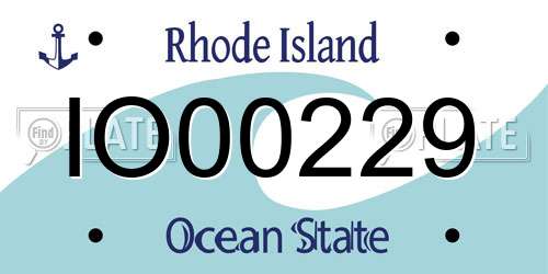 IO00229 Rhode Island License Plate