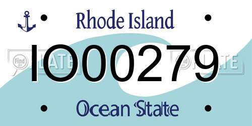 IO00279 Rhode Island License Plate