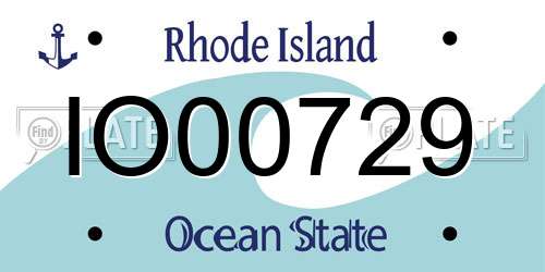 IO00729 Rhode Island License Plate