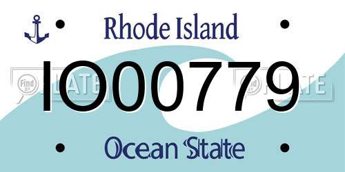 IO00779 Rhode Island License Plate