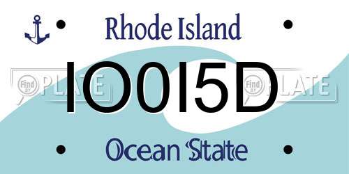 IO0I5D Rhode Island License Plate