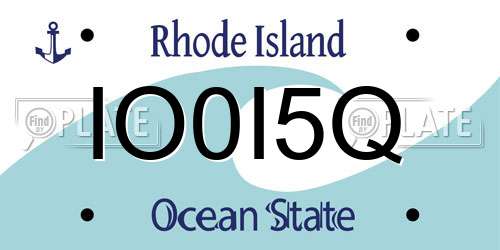 IO0I5Q Rhode Island License Plate