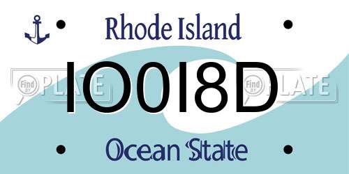 IO0I8D Rhode Island License Plate
