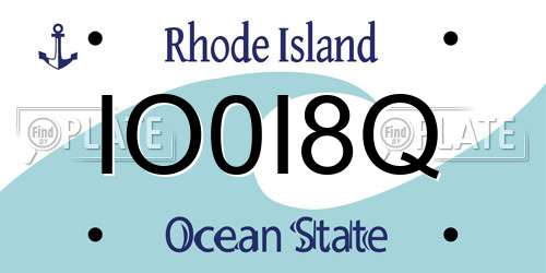 IO0I8Q Rhode Island License Plate