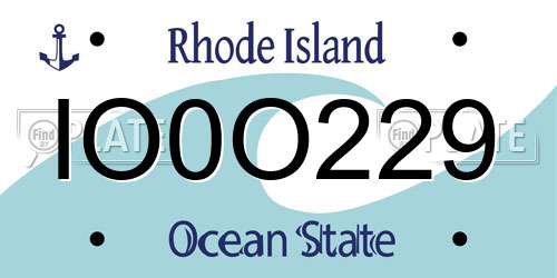 IO0O229 Rhode Island License Plate