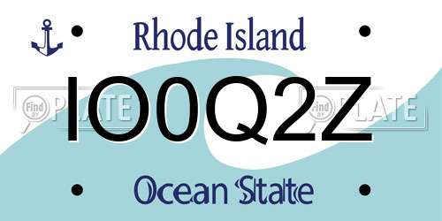 IO0Q2Z Rhode Island License Plate