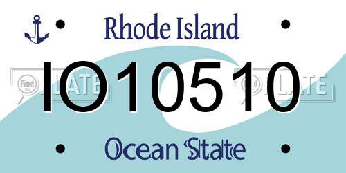 IO10510 Rhode Island License Plate