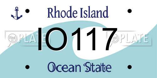 IO117 Rhode Island License Plate