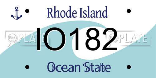 IO182 Rhode Island License Plate