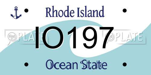 IO197 Rhode Island License Plate
