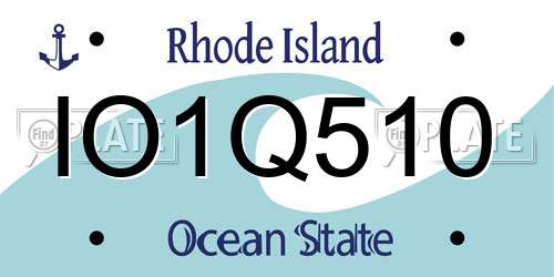 IO1Q510 Rhode Island License Plate