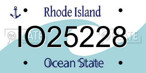 IO25228 Rhode Island License Plate