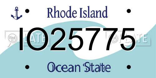 IO25775 Rhode Island License Plate