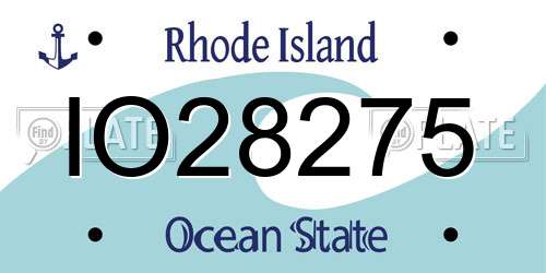 IO28275 Rhode Island License Plate