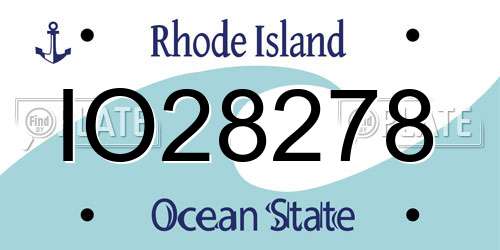 IO28278 Rhode Island License Plate