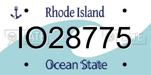 IO28775 Rhode Island License Plate