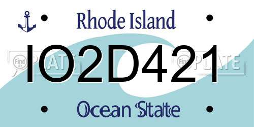 IO2D421 Rhode Island License Plate