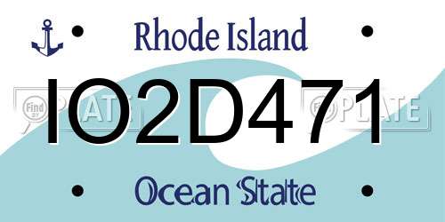 IO2D471 Rhode Island License Plate