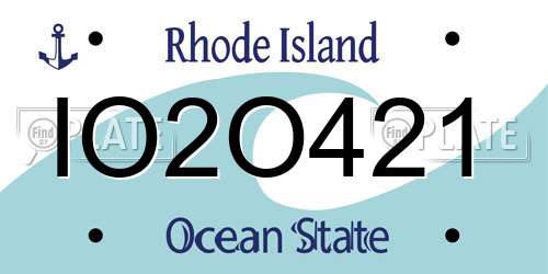 IO2O421 Rhode Island License Plate