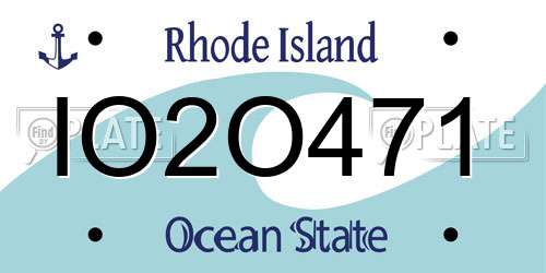IO2O471 Rhode Island License Plate