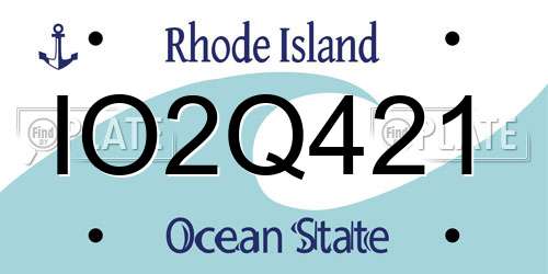 IO2Q421 Rhode Island License Plate