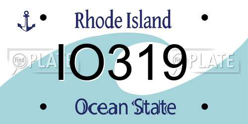 IO319 Rhode Island License Plate