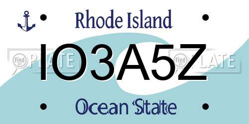 IO3A5Z Rhode Island License Plate