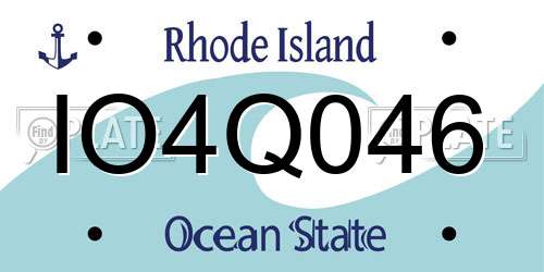 IO4Q046 Rhode Island License Plate