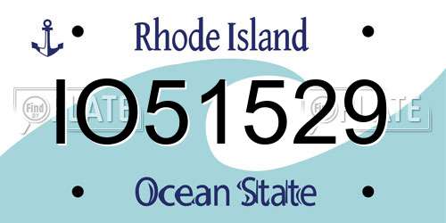 IO51529 Rhode Island License Plate