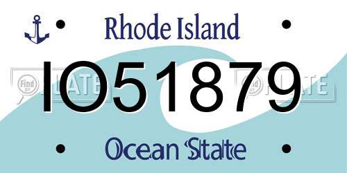 IO51879 Rhode Island License Plate