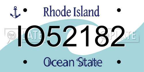 IO52182 Rhode Island License Plate