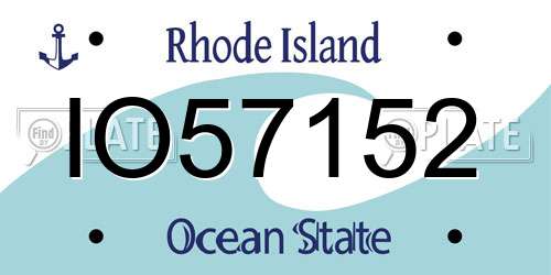 IO57152 Rhode Island License Plate