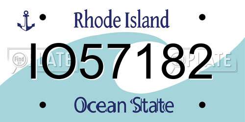 IO57182 Rhode Island License Plate