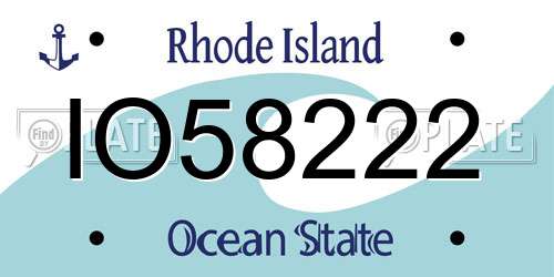 IO58222 Rhode Island License Plate