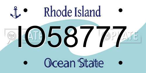IO58777 Rhode Island License Plate