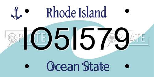IO5I579 Rhode Island License Plate