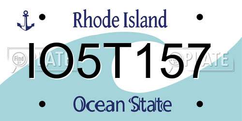 IO5T157 Rhode Island License Plate
