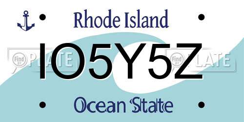 IO5Y5Z Rhode Island License Plate