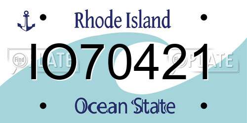 IO70421 Rhode Island License Plate