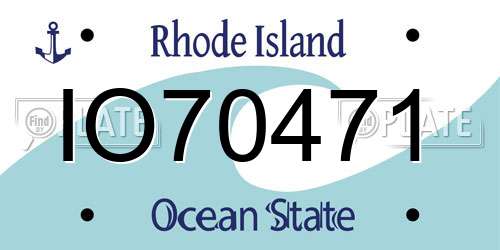IO70471 Rhode Island License Plate