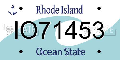 IO71453 Rhode Island License Plate