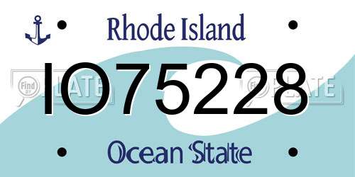 IO75228 Rhode Island License Plate