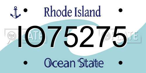 IO75275 Rhode Island License Plate