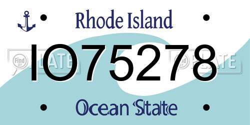 IO75278 Rhode Island License Plate