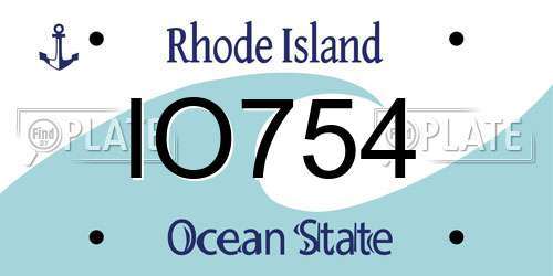 IO754 Rhode Island License Plate