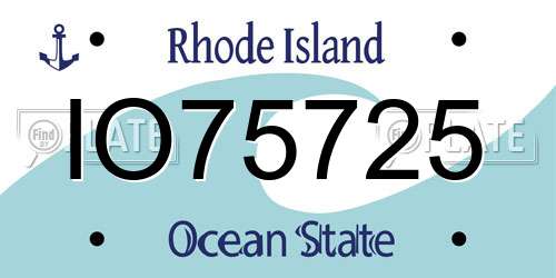 IO75725 Rhode Island License Plate