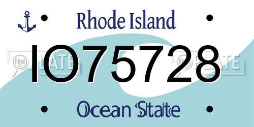 IO75728 Rhode Island License Plate