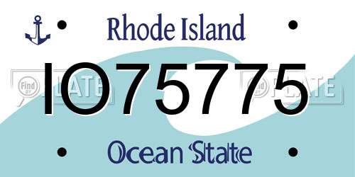 IO75775 Rhode Island License Plate