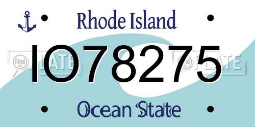 IO78275 Rhode Island License Plate